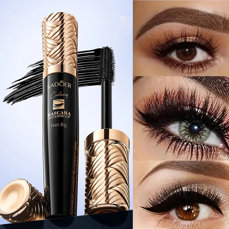 5D 8g Waterproof Mascara Lengthens Eyelashes Extension Black Silk Fiber Mascara Female Makeup Cosmetic Waterproof Mascara