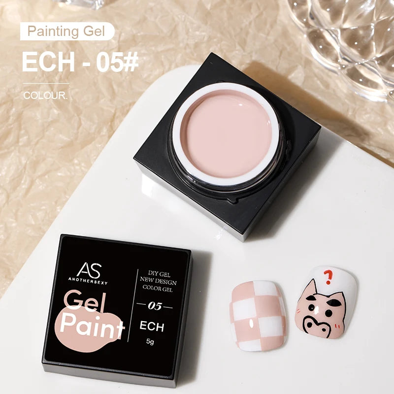AS 5ml Silver Metallic Painting Liner Gel Polish Super Bright Mirror Gel Nail Polish Semi Permanent Lines French Nail