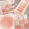 9 Colors Glitter Eyeshadow Palette Purple Lace Shimmer Pearlescent Matte Acrylic Eye Shadows Palette Waterproof Eye Make Up